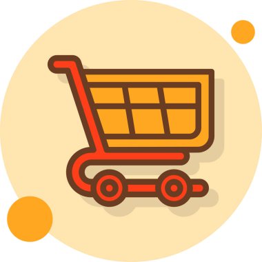 Sepet arabası ekommerce simgesi düz stil