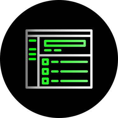 Veri analizi vektör satırı simgesi