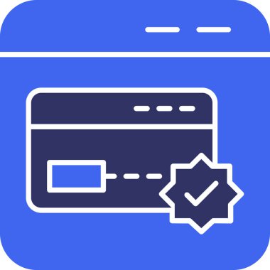 Kredi Kart Simgesi Basit Vektör İllüstrasyonu