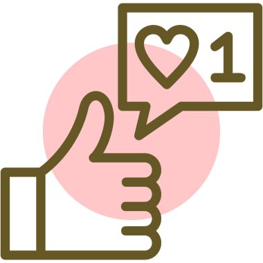 Aşk. Web simgesi basit illüstrasyon