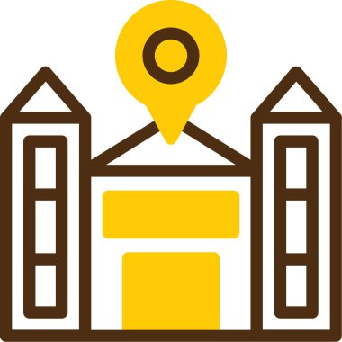 Harita simgesi. Web için harita vektör simgelerinin basit çizimi