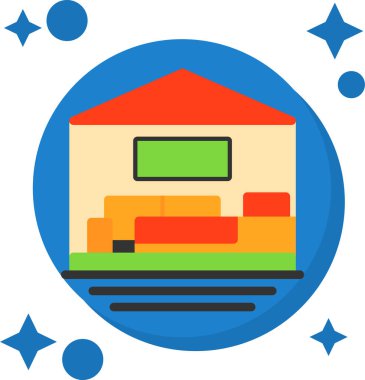 Apartman binası simgesi düz biçiminde