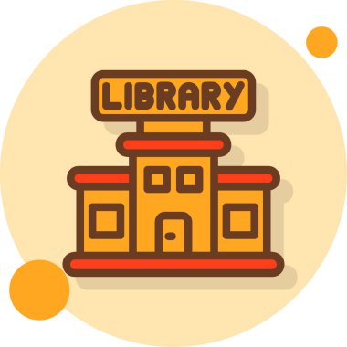 Kütüphane. Web simgesi basit illüstrasyon