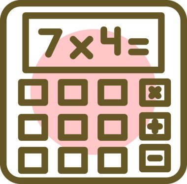 Matematik hesap makinesi simgesi, vektör illüstrasyonu