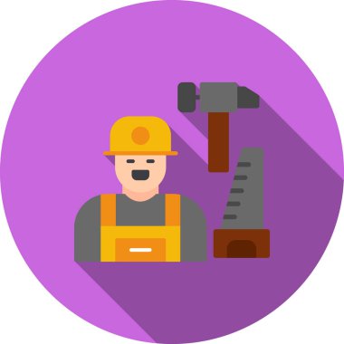 işçi ile çekiç ve anahtar.