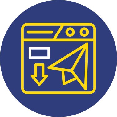 Tarayıcı. Web simgesi basit illüstrasyon