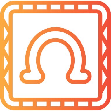 Tek bir turuncu ve mavi ikonun vektör çizimi