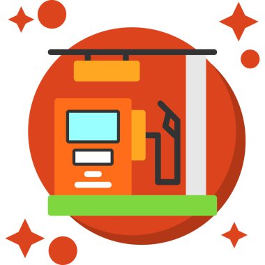 araba yakıt pompası simgesi düz stil