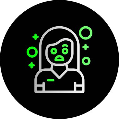 Kabartma biçiminde + simgesi olan kız izole