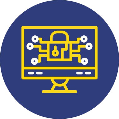 asma kilit ve ekran ile bilgisayar monitörü