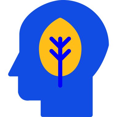 Beyin. Web simgesi basit illüstrasyon