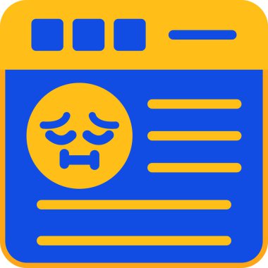 Üzücü. Web simgesi basit illüstrasyon