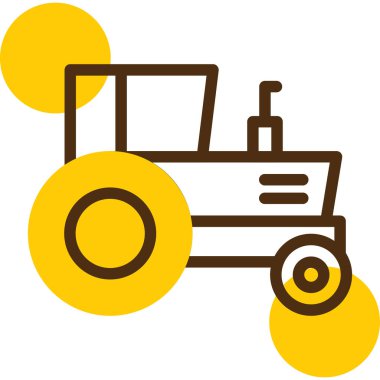 Bir traktör simgesinin vektör illüstrasyonu