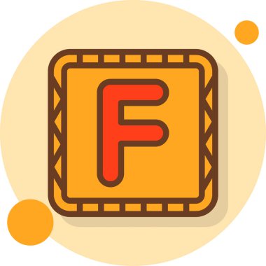 f vektör simgesi. düz resimleme izole edildi.