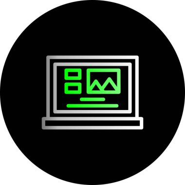 bir grafik simgesi olan dizüstü bilgisayar.