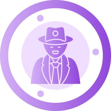 Yuvarlak çerçeveli bir adamın vektör çizimi