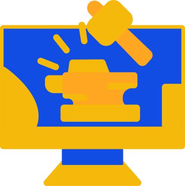 Bilgisayar Masası simgesi, vektör illüstrasyonu