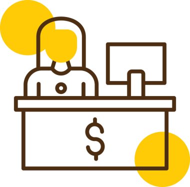 Müşteri servisi renk simgesi, vektör illüstrasyonu