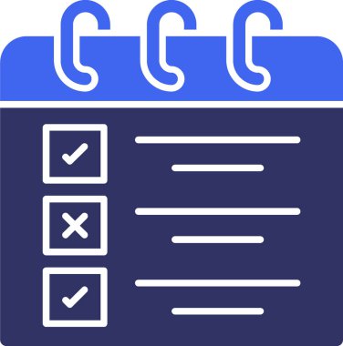 Kontrol listesi web simgesi, basit vektör illüstrasyonu