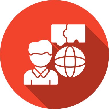 Bir dünya haritası simgesinin vektör illüstrasyonu