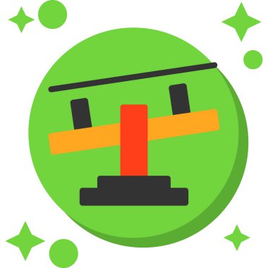 Yeşil arkaplanın modern ve renkli bir simgesinin vektör çizimi