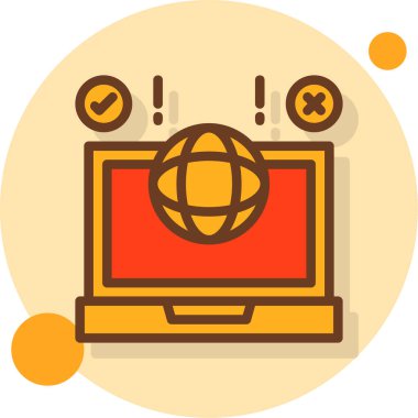 bilgisayar monitörü web simgesi, basit vektör illüstrasyonu