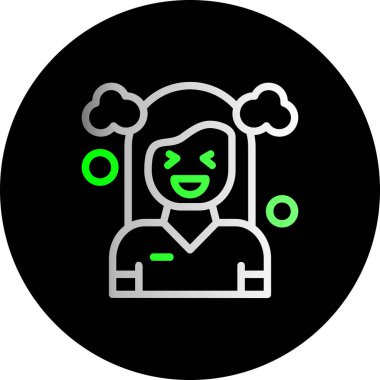 Şapka simgesi olan kız avatarı, basit tasarım