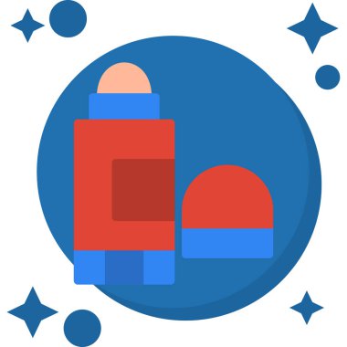 Kırmızı ve mavi bir Noel ağacının vektör çizimi