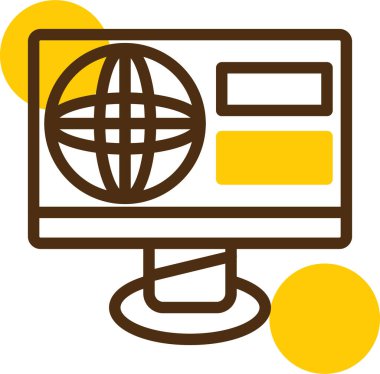 global iş web simgesi, vektör illüstrasyonu