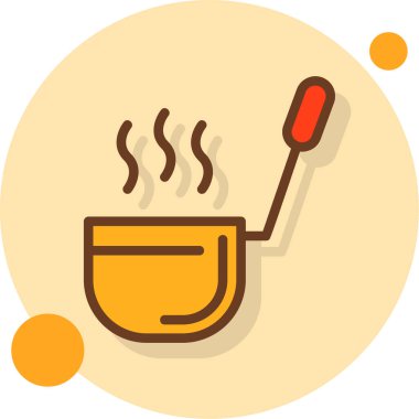 Çorba pişirme ikonu düz stil