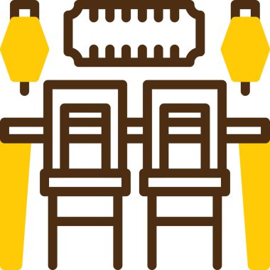 Benç park koltuğu simgesi - taslak biçimi