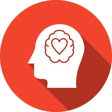 Beyin kalp zihin simgesi ile doldurulmuş dış hat biçimi