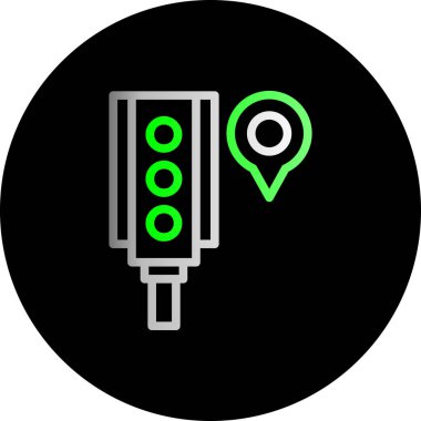 konum haritası pin simgesi ana hat biçiminde