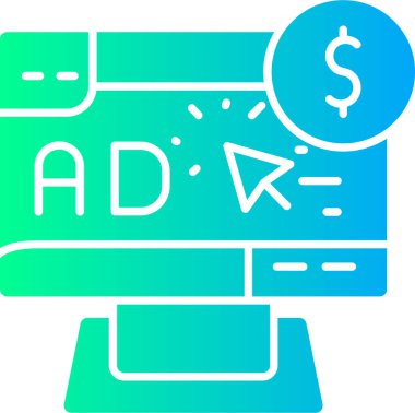 Simge vektör illüstrasyonu reklam ediliyor