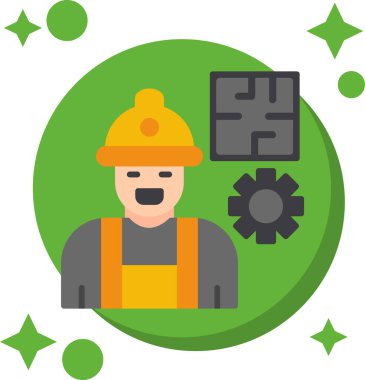 Şanzıman simgesi olan inşaat işçisi