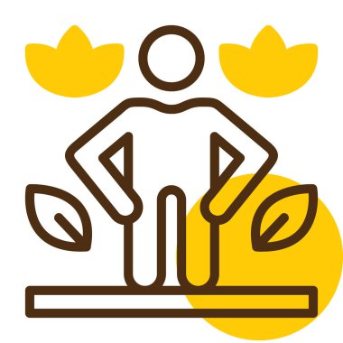 Elinde bitki torbası olan bir kadının vektör çizimi