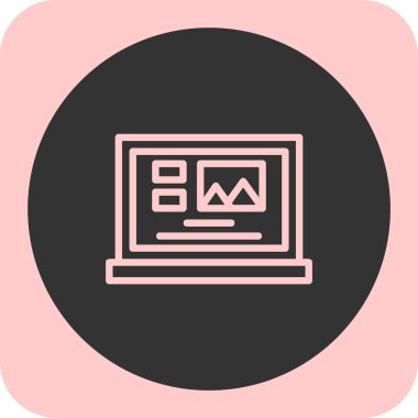 Modern dizüstü bilgisayar simgesinin vektör illüstrasyonu