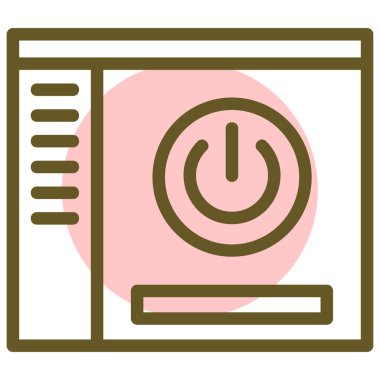 Beyaz arkaplanı olan bir dizüstü bilgisayarın vektör çizimi