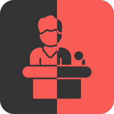 muhabir simgesi, vektör illüstrasyonu, düz tasarım