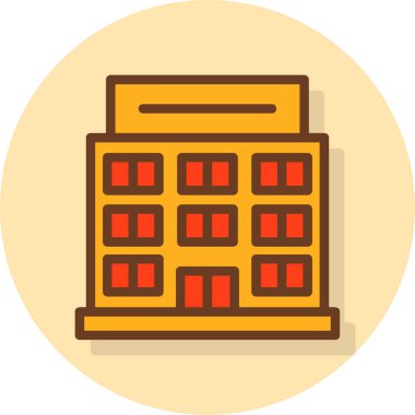 Bina. Web simgesi basit illüstrasyon