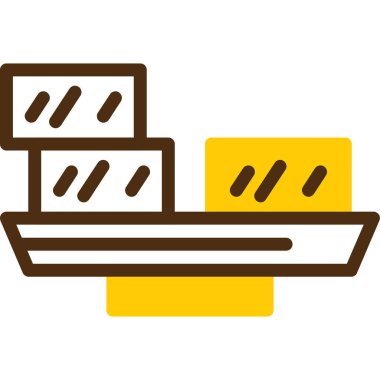 Tatlı çikolata rengi ikon vektör illüstrasyonu