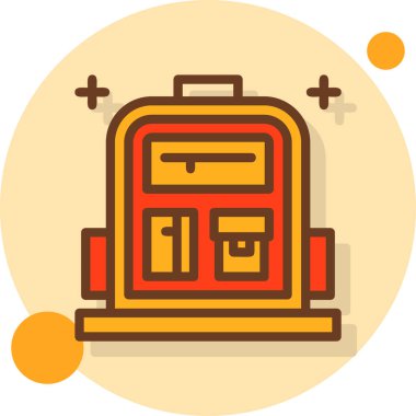 sırt çantası simgesi, modern tasarım illüstrasyonu