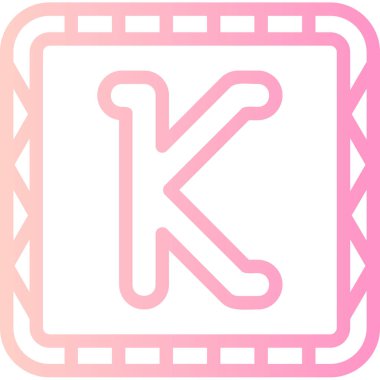 K harfinin vektör çizimi