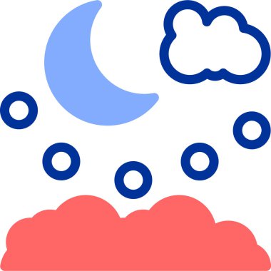 gece ay simgesi, vektör illüstrasyonu