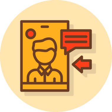 Doldurulmuş dış hat biçiminde iletişim simgesi ara