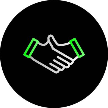 Soyut arkaplanda el sıkışma simgesi izole edildi