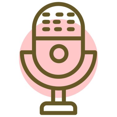 Mikrofon. Web simgesi basit illüstrasyon