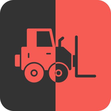 Gri arkaplanda traktör simgesi izole edildi.