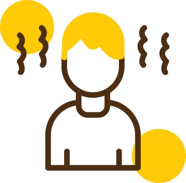 Sosisli sandviçli bir adamın vektör çizimi