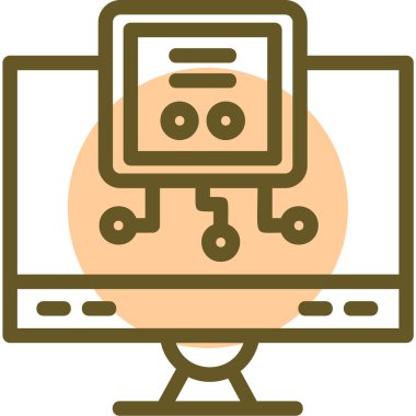 Bir monitör simgesinin vektör illüstrasyonu